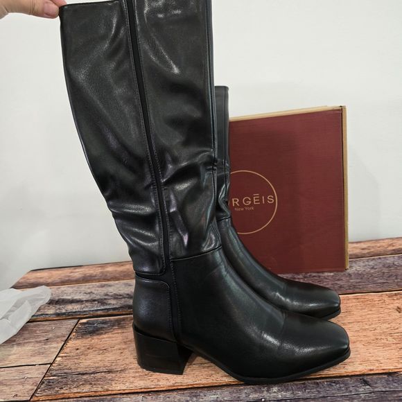 Torgeis of New York Womens US Size 7 "Abby" Black Knee Boots, FEI1105 - Picture 1 of 9